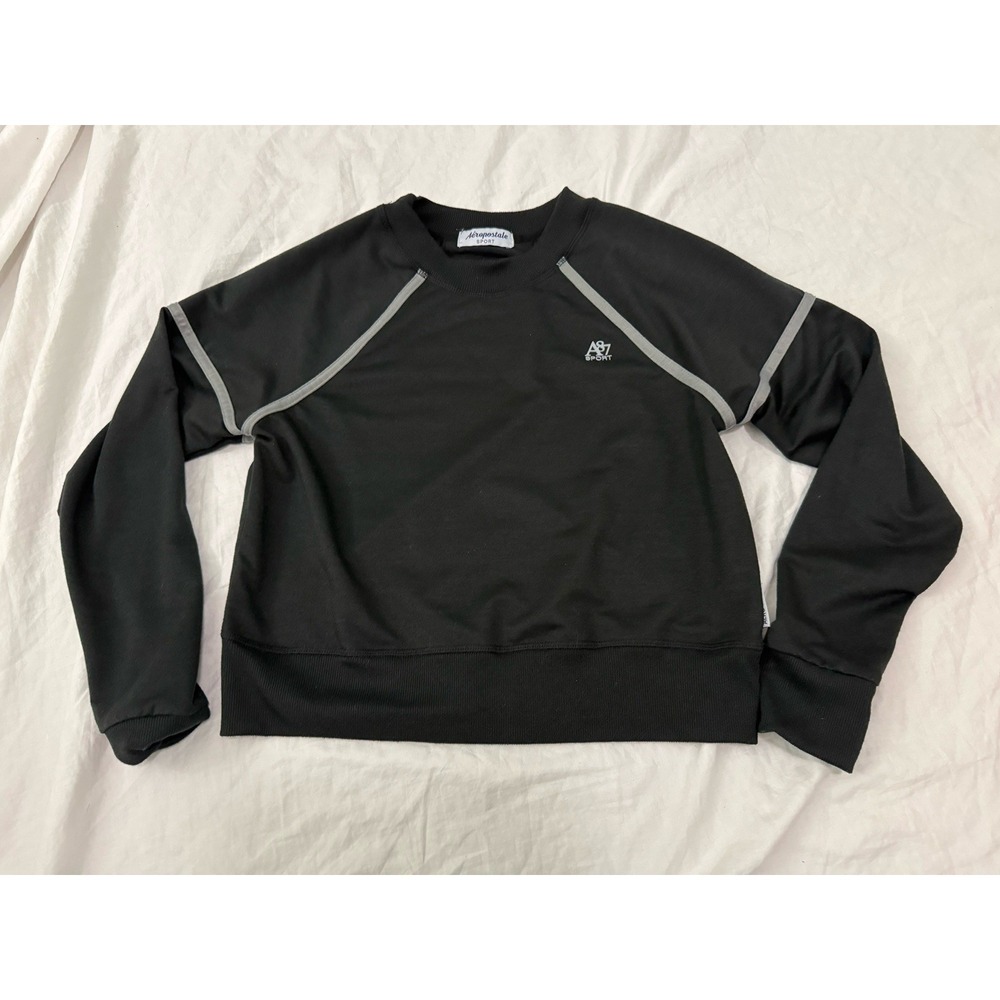 Aeropostale Sport Black Sweater Women's Sz S Long Sleeve Crewneck Athletic